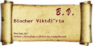 Blocher Viktória névjegykártya